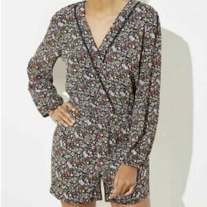 NWOT LOFT Multicolor Floral Garden Wrap Romper